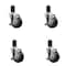 Service Caster 3.5'' SS Black Poly Swivel 1-5/8'' Expanding Stem Caster Set with Brake, 4PK SCC-SSEX20S3514-PPUB-BLK-TLB-158-4 - alternate 1